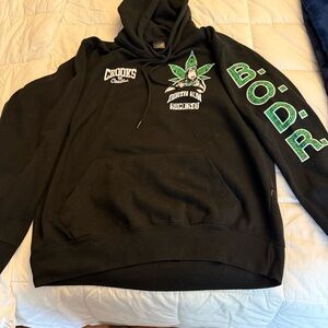 Crooks & Castles Black Hoodie with Green Accents